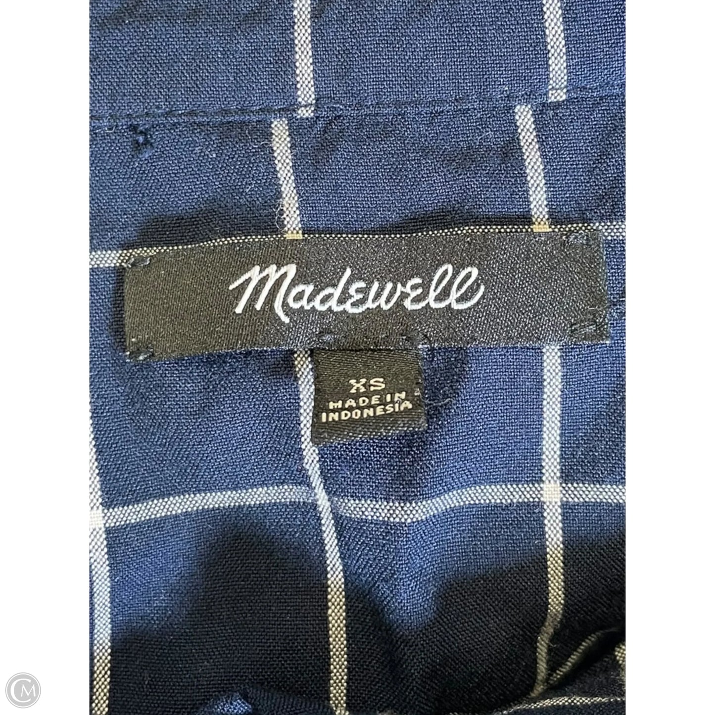 Top Short Sleeve By Madewell In Blue & White, Size: Xs