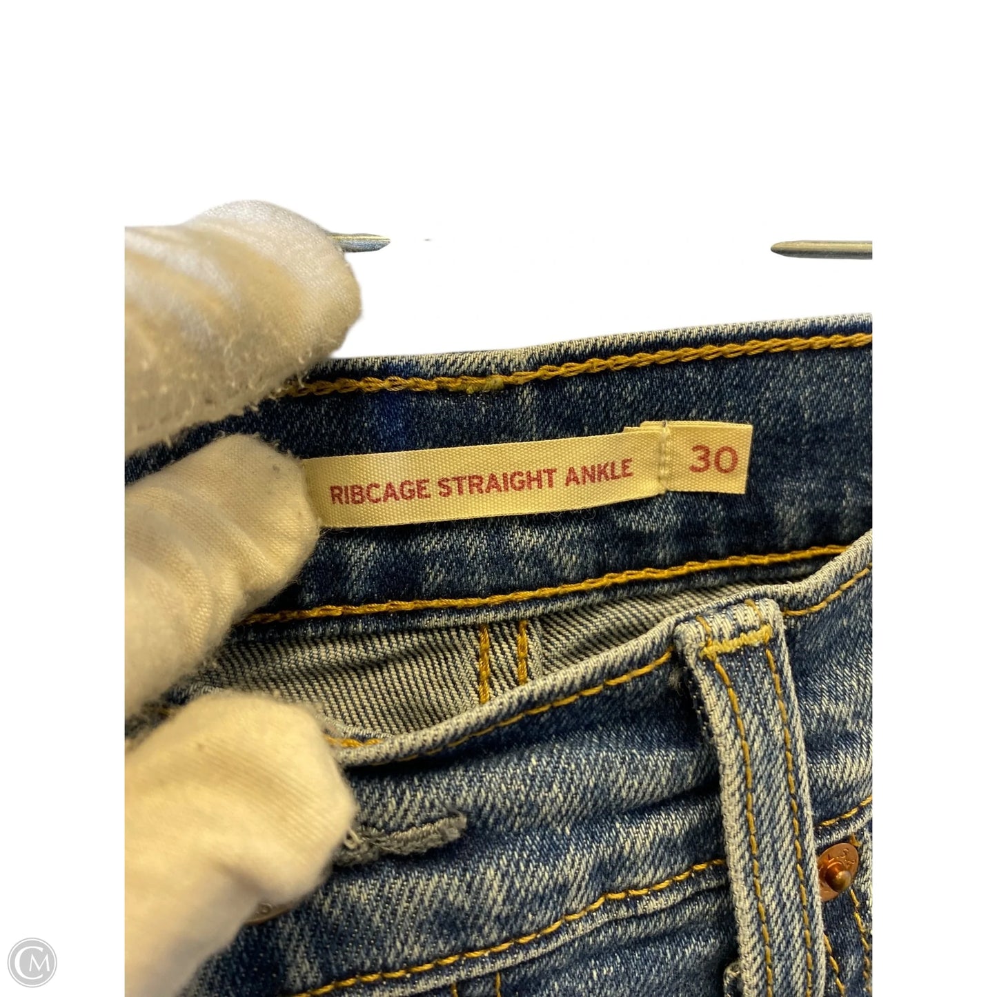 Jeans Straight By Levis In Blue Denim, Size: 30