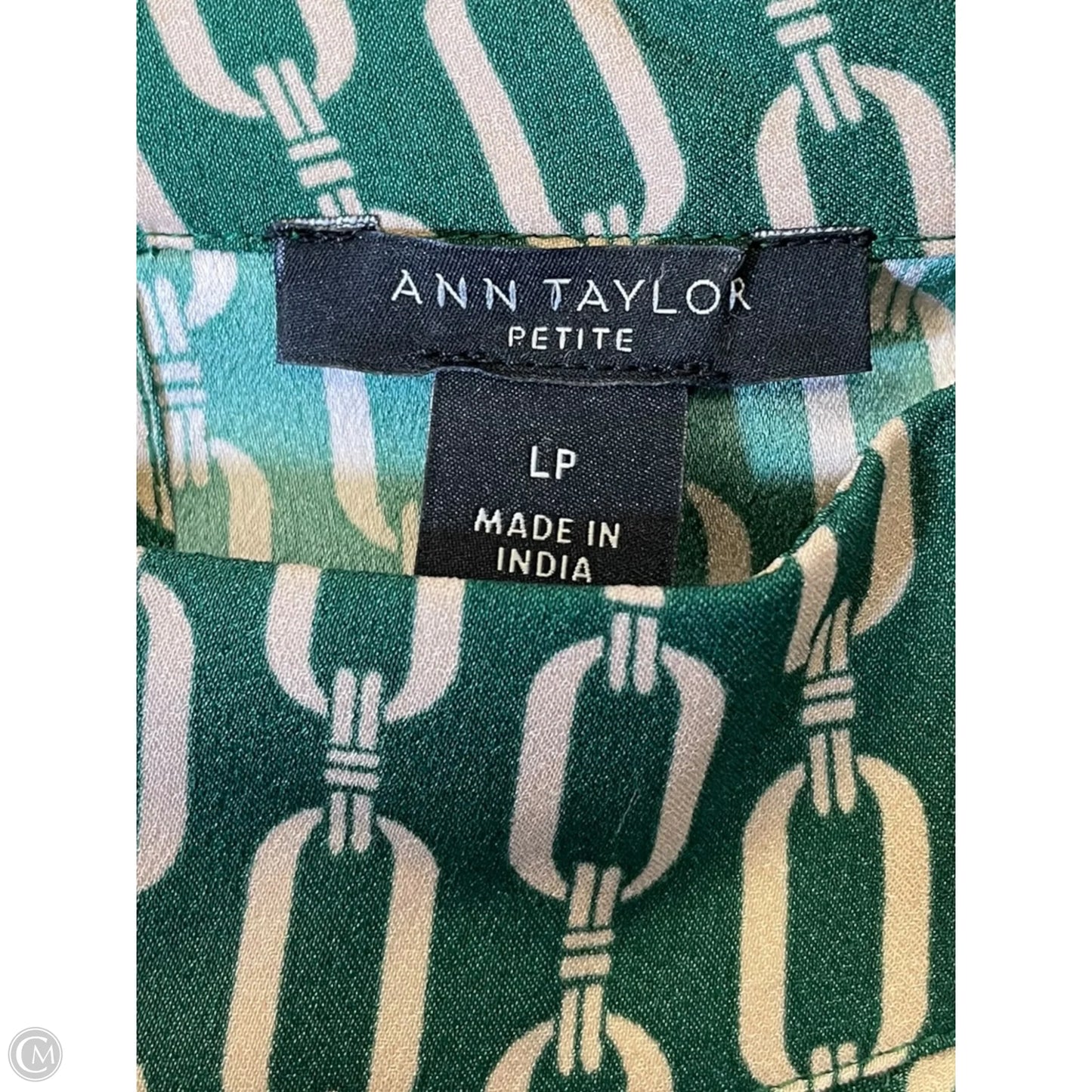 Top Long Sleeve By Ann Taylor In Green & Tan, Size: Lp