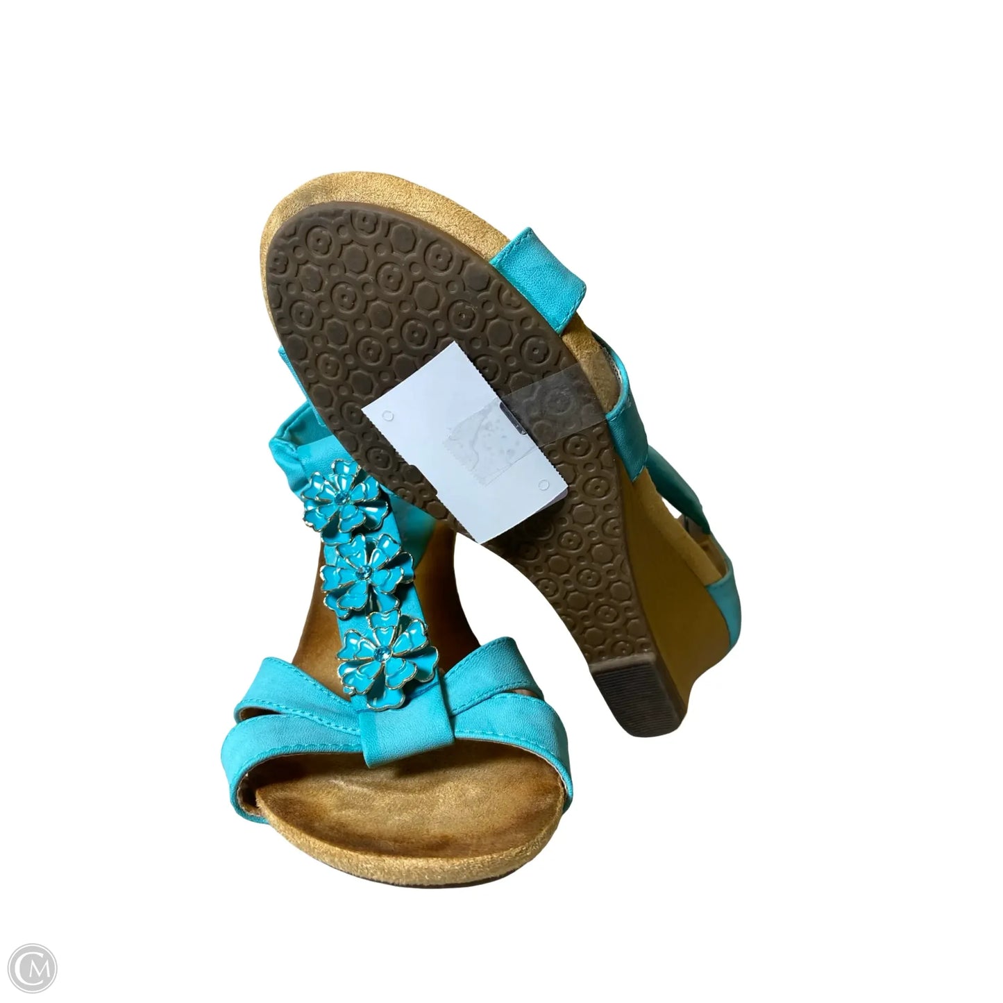 Shoes Heels Platform By Spring Step In Teal, Size: 7.5