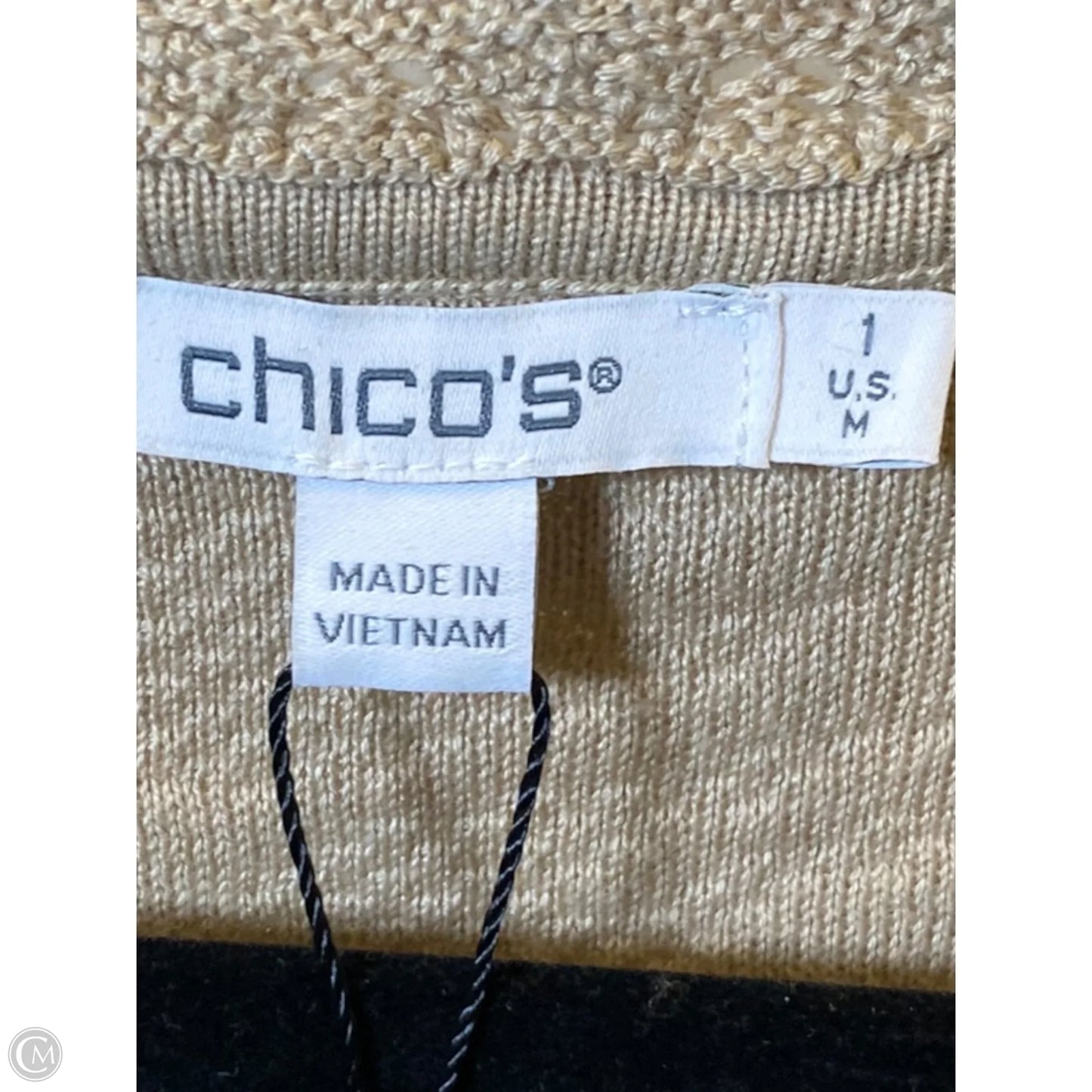 Top Short Sleeve By Chicos In Beige, Size: M