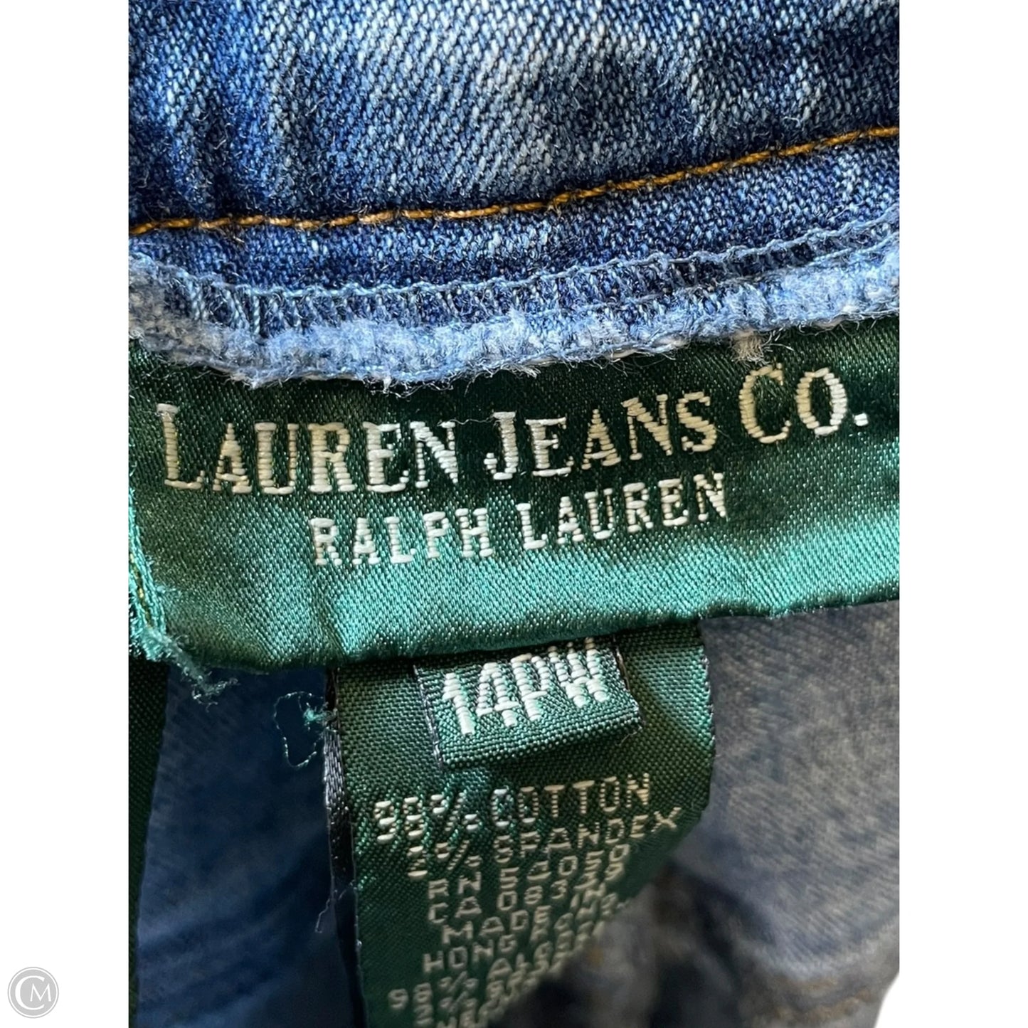 Jeans Straight By Lauren By Ralph Lauren In Blue Denim, Size: 14