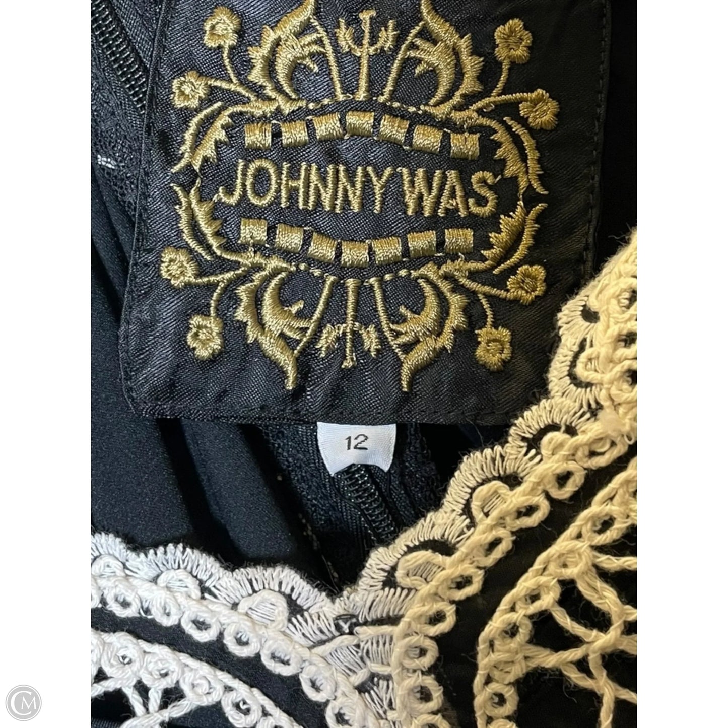 Dress Casual Maxi By Johnny Was In Black & White, Size: L