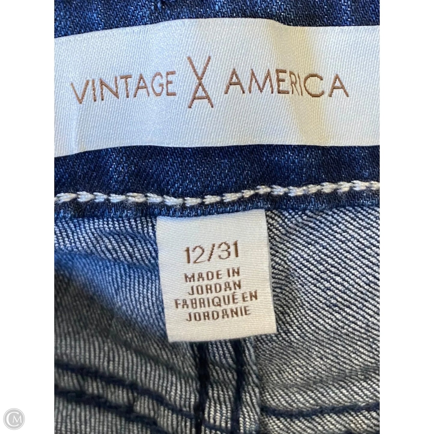 Jeans Boot Cut By Vintage America In Blue Denim, Size: 12
