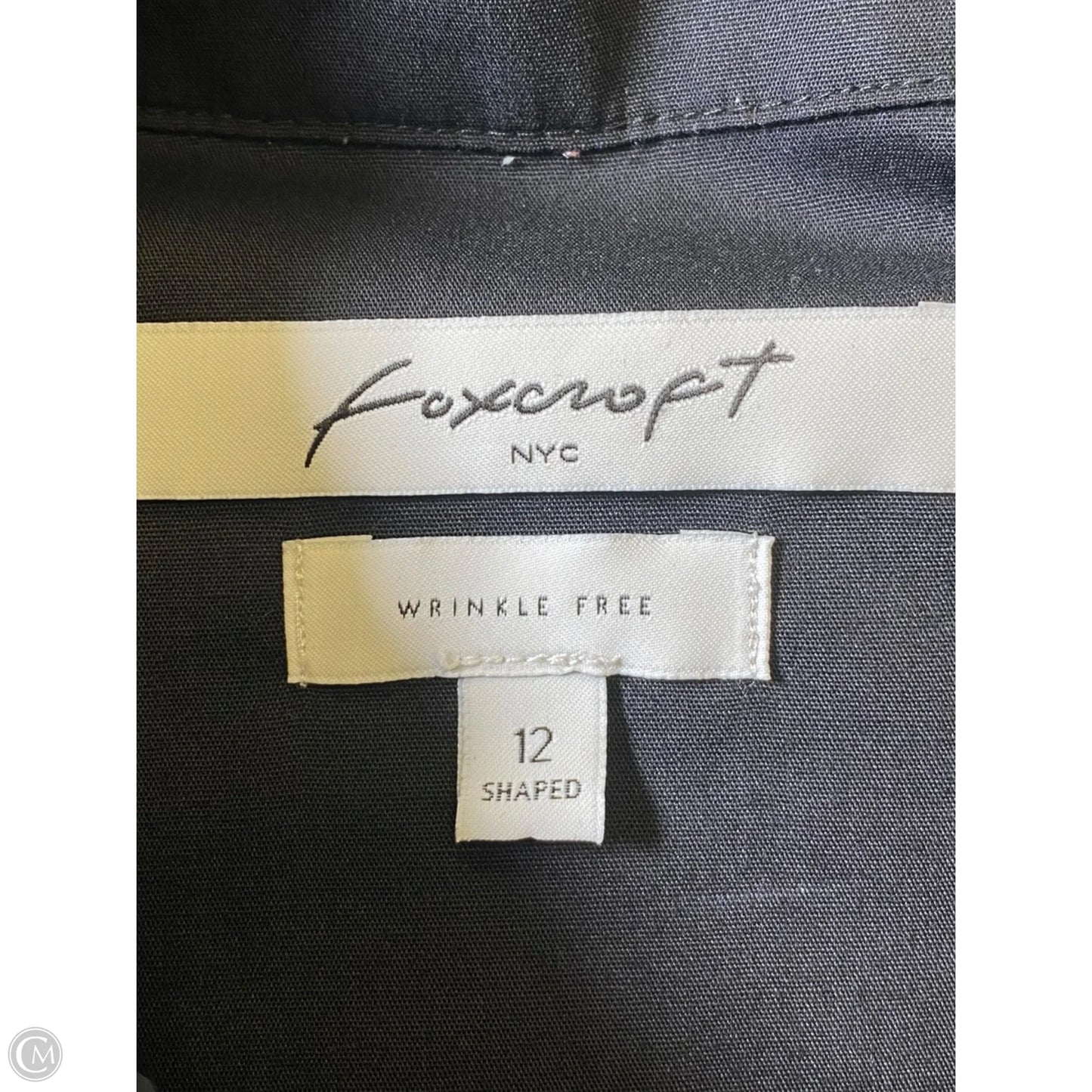 Top Short Sleeve By Foxcroft In Black, Size: L