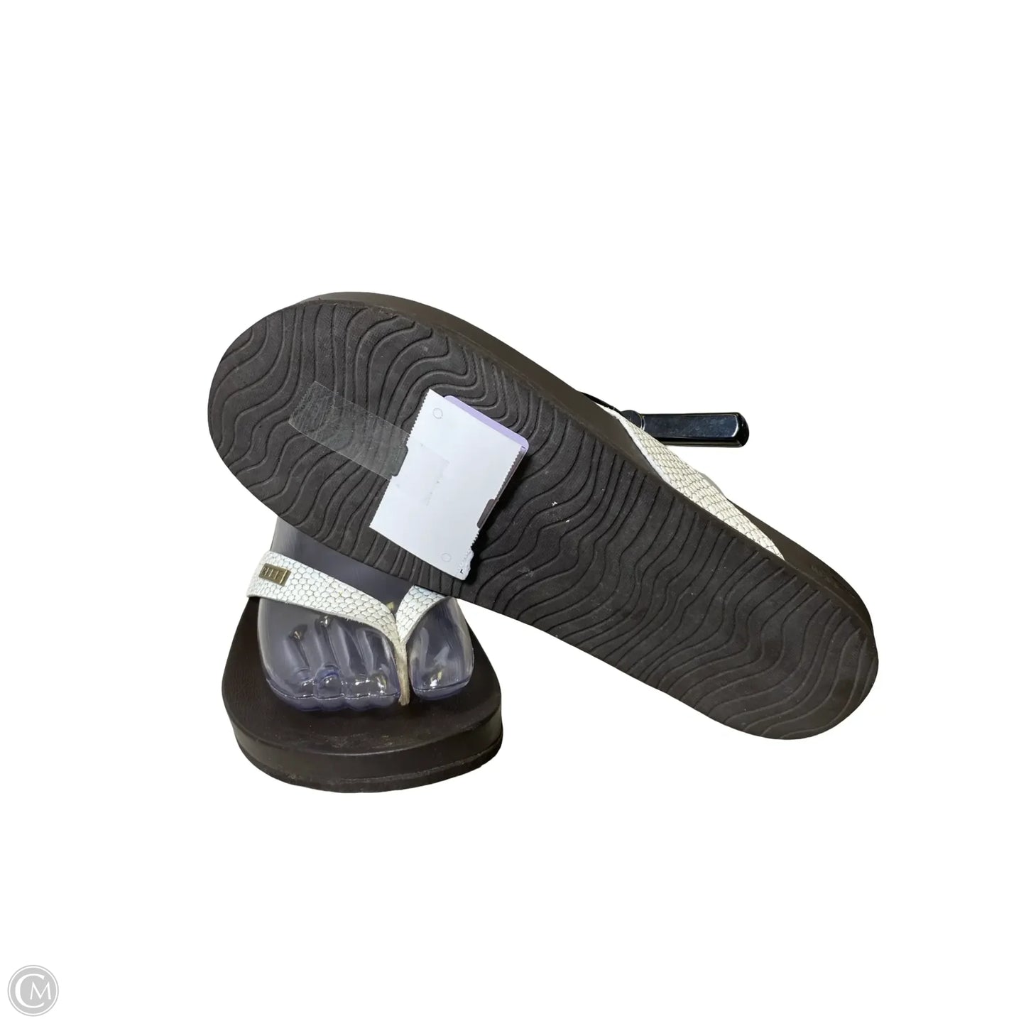 Sandals Flats By Reef In Black & White, Size: 8