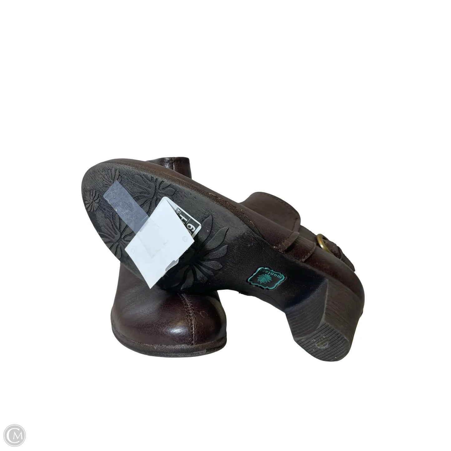 Boots Ankle Heels By Clothes Mentor In Brown, Size: 7.5