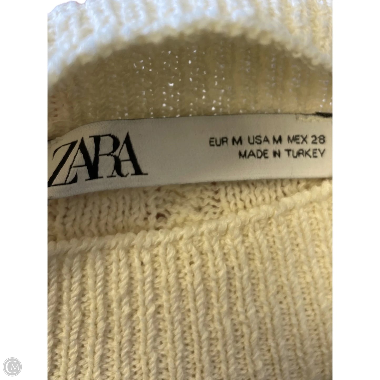Top Long Sleeve By Zara In Cream, Size: M