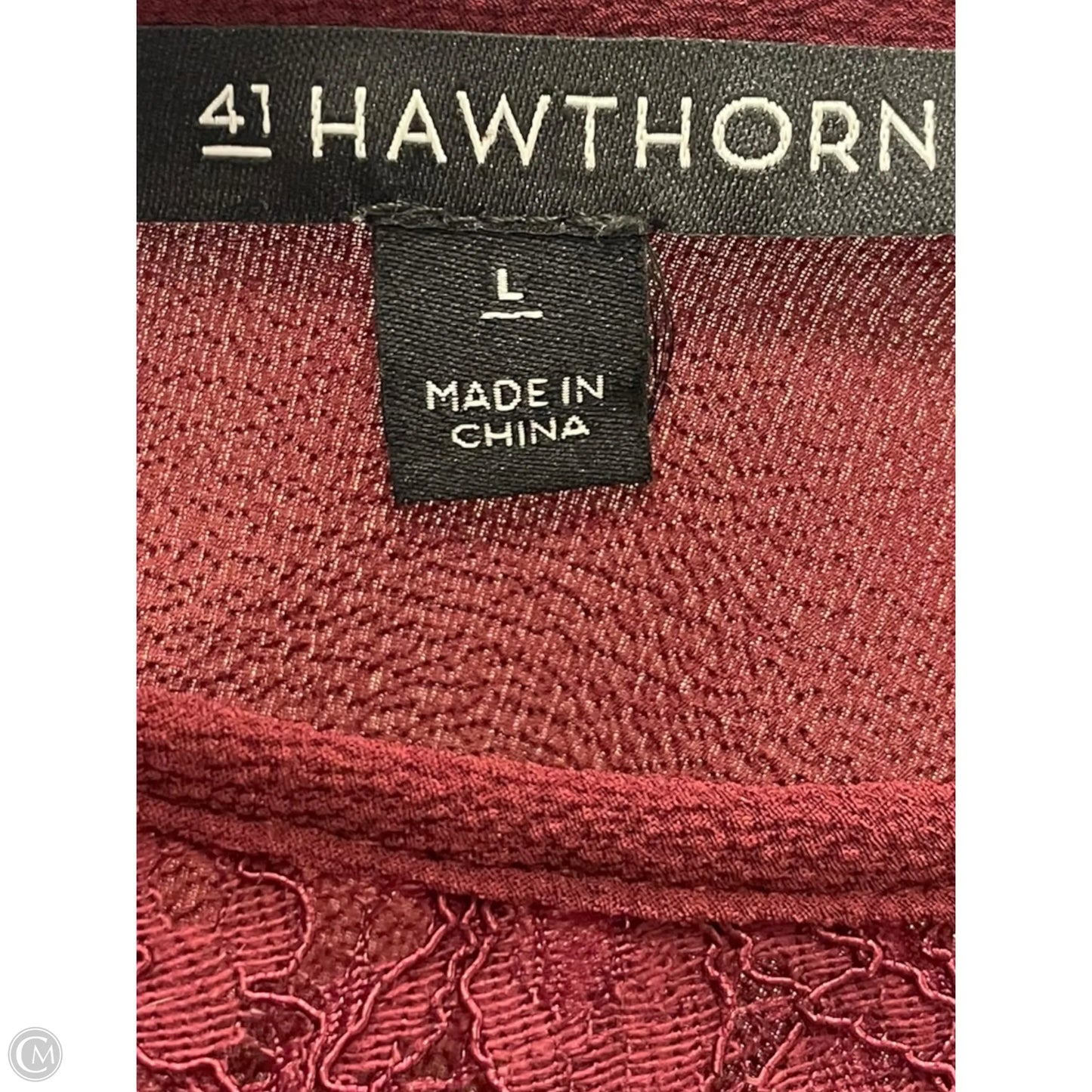 Top Long Sleeve By 41 Hawthorn In Maroon, Size: L