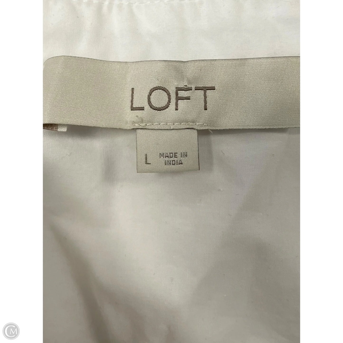 Top Long Sleeve By Loft In White, Size: L