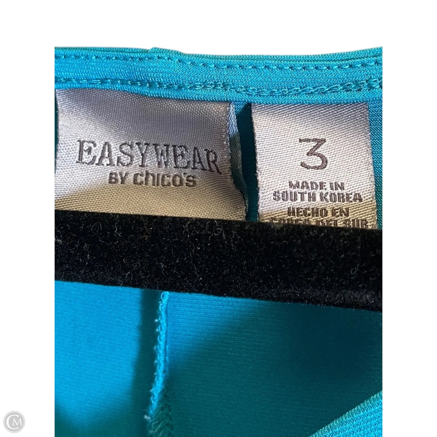 Top 3/4 Sleeve By Chicos In Aqua, Size: Xl