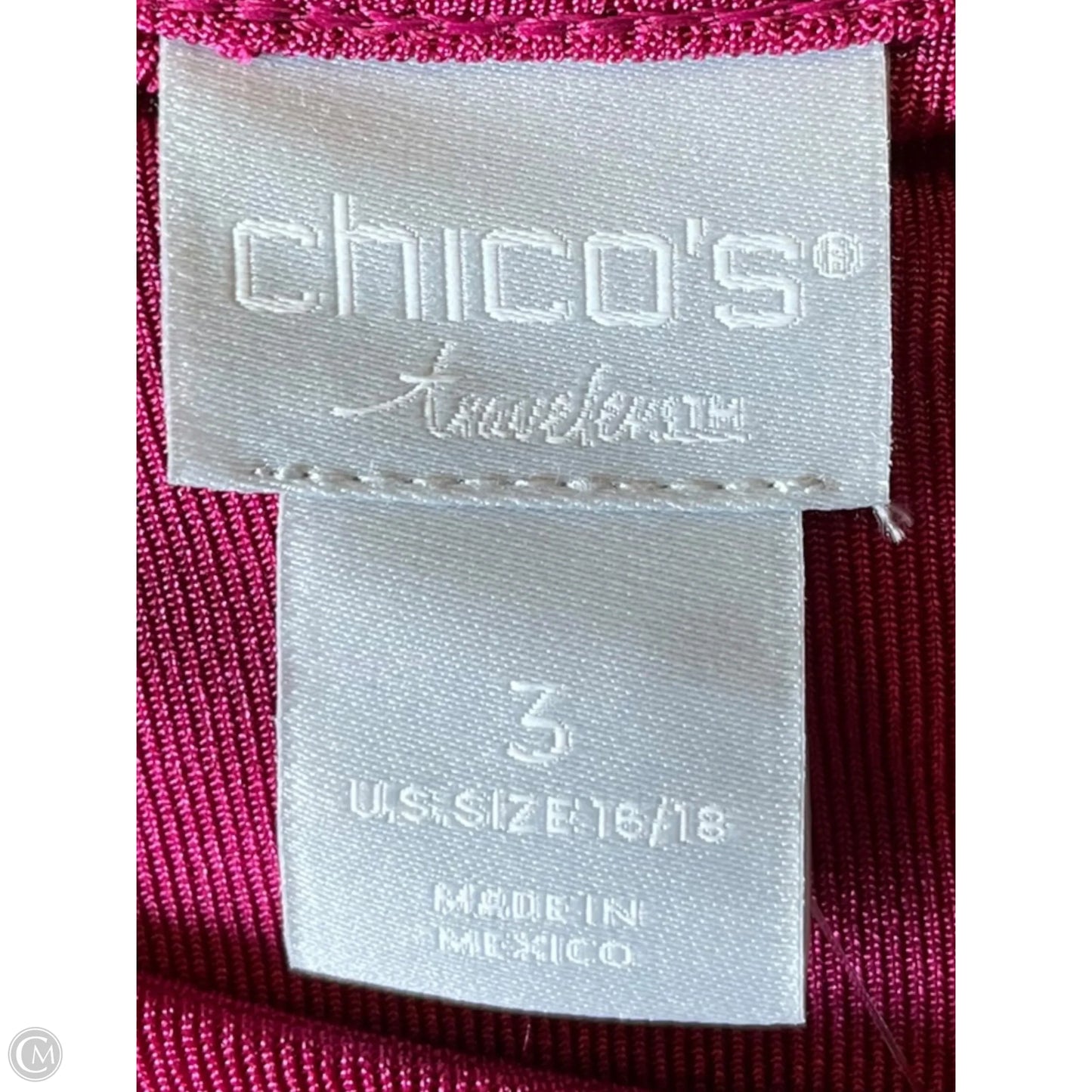 Top 3/4 Sleeve By Chicos In Pink, Size: Xl