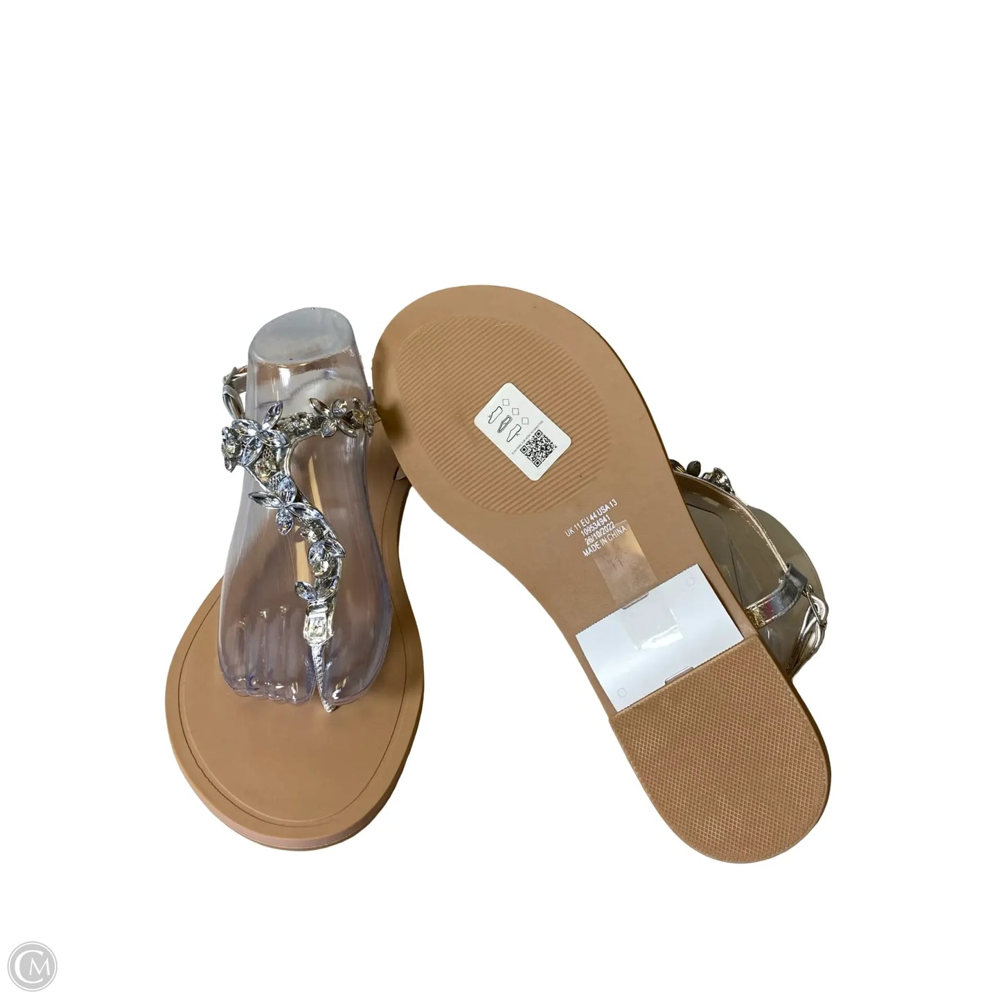 Sandals Flats By Asos In Brown & Silver, Size: 13