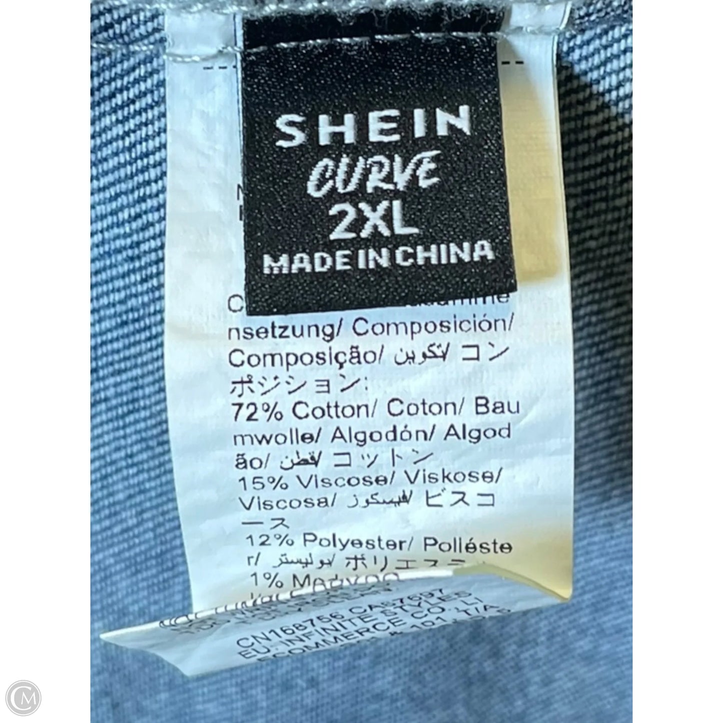 Jacket Denim By Shein In Floral Print, Size: 2x