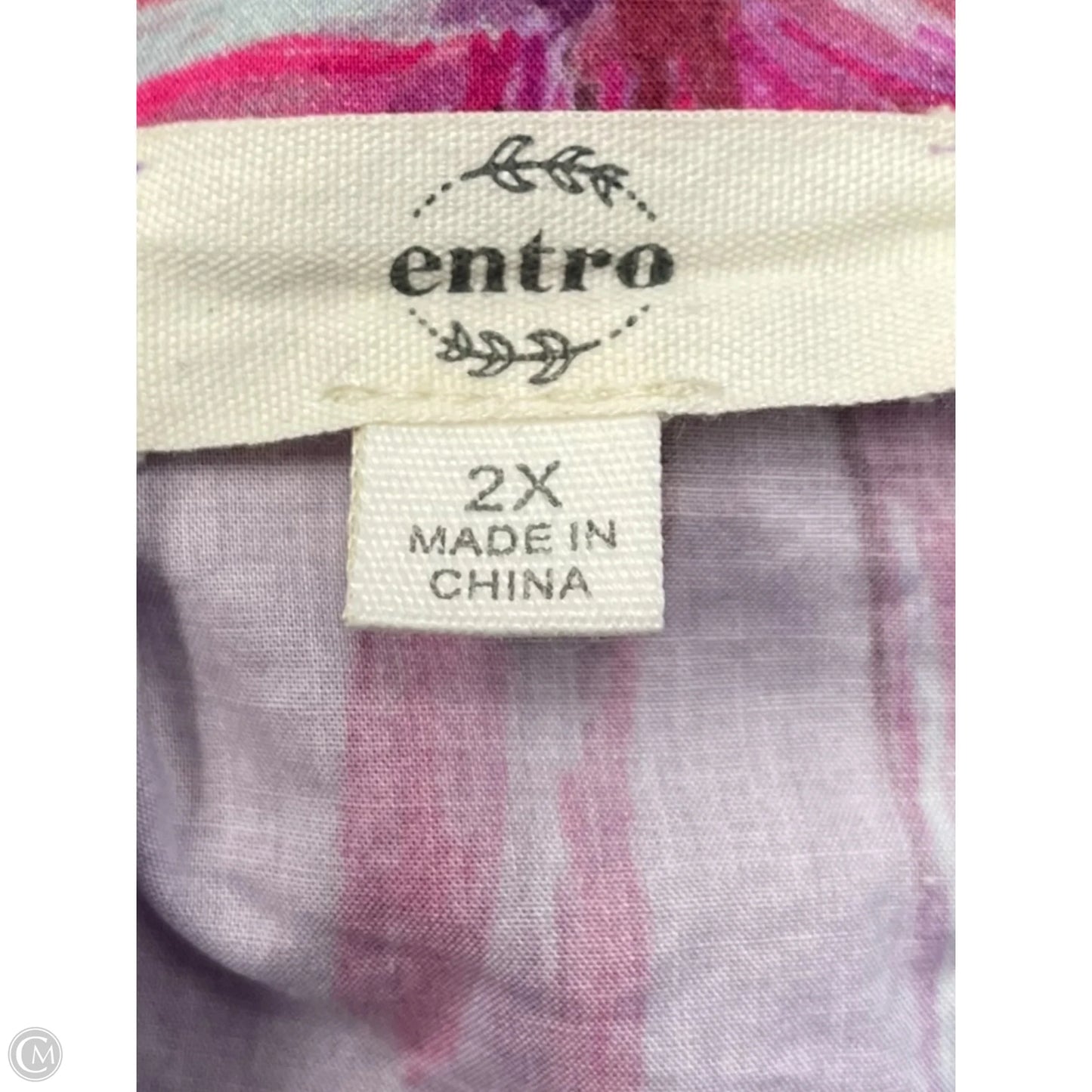 Top Short Sleeve By Entro In Pink & Purple, Size: 2x