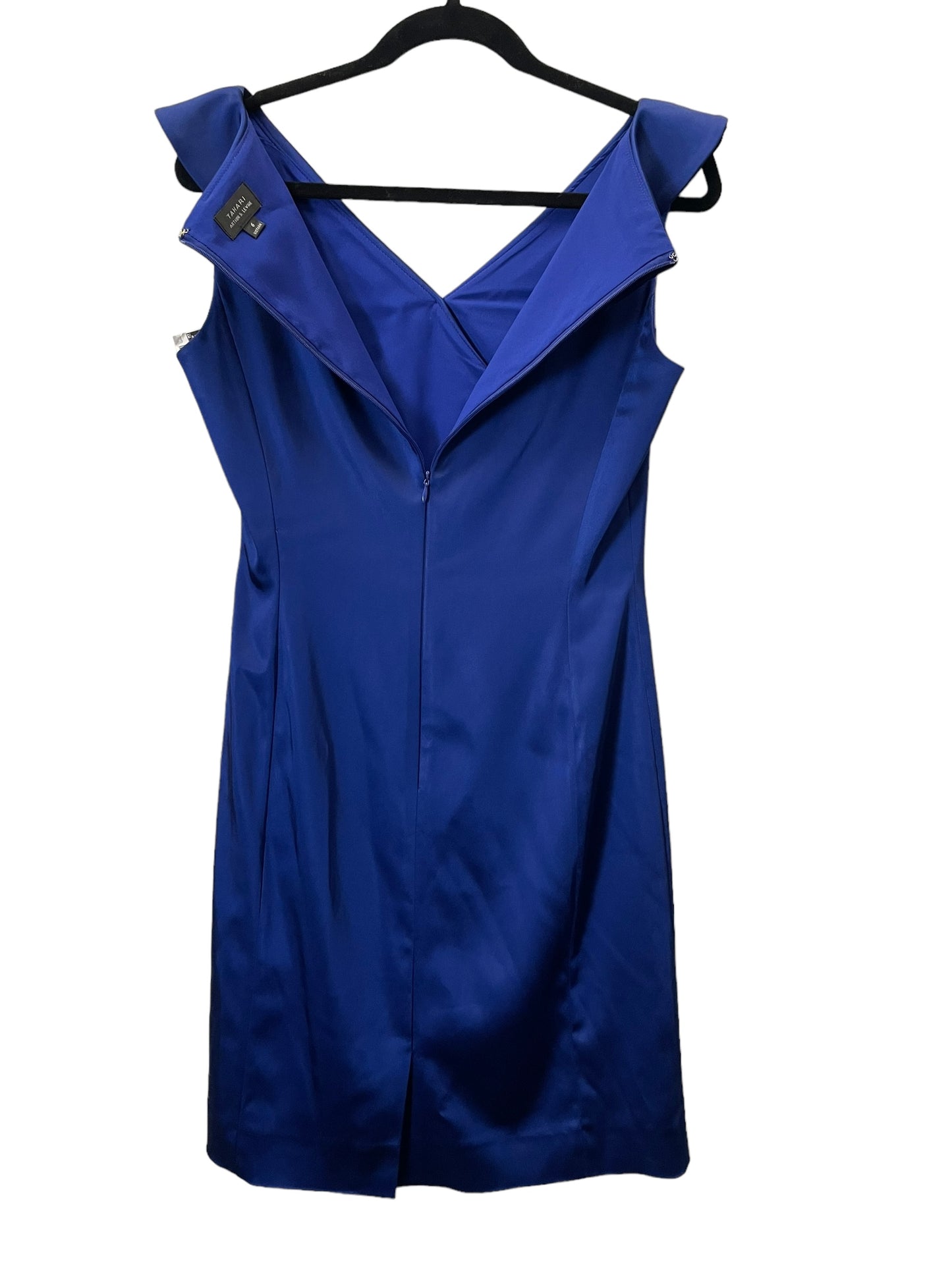 Blue Dress Party Midi Tahari By Arthur Levine, Size S