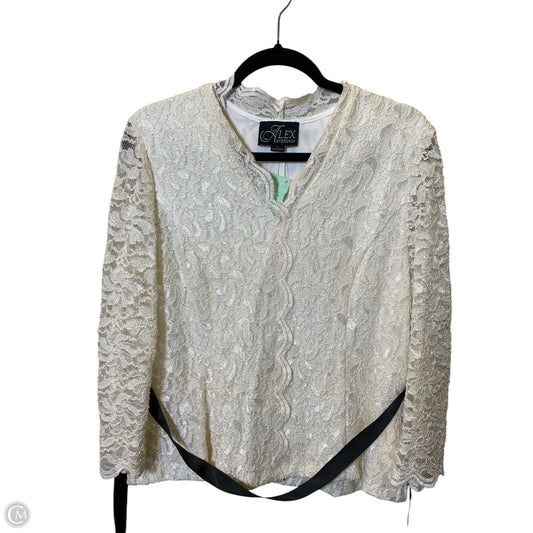 Top Long Sleeve By Alex Evenings In Cream, Size: L