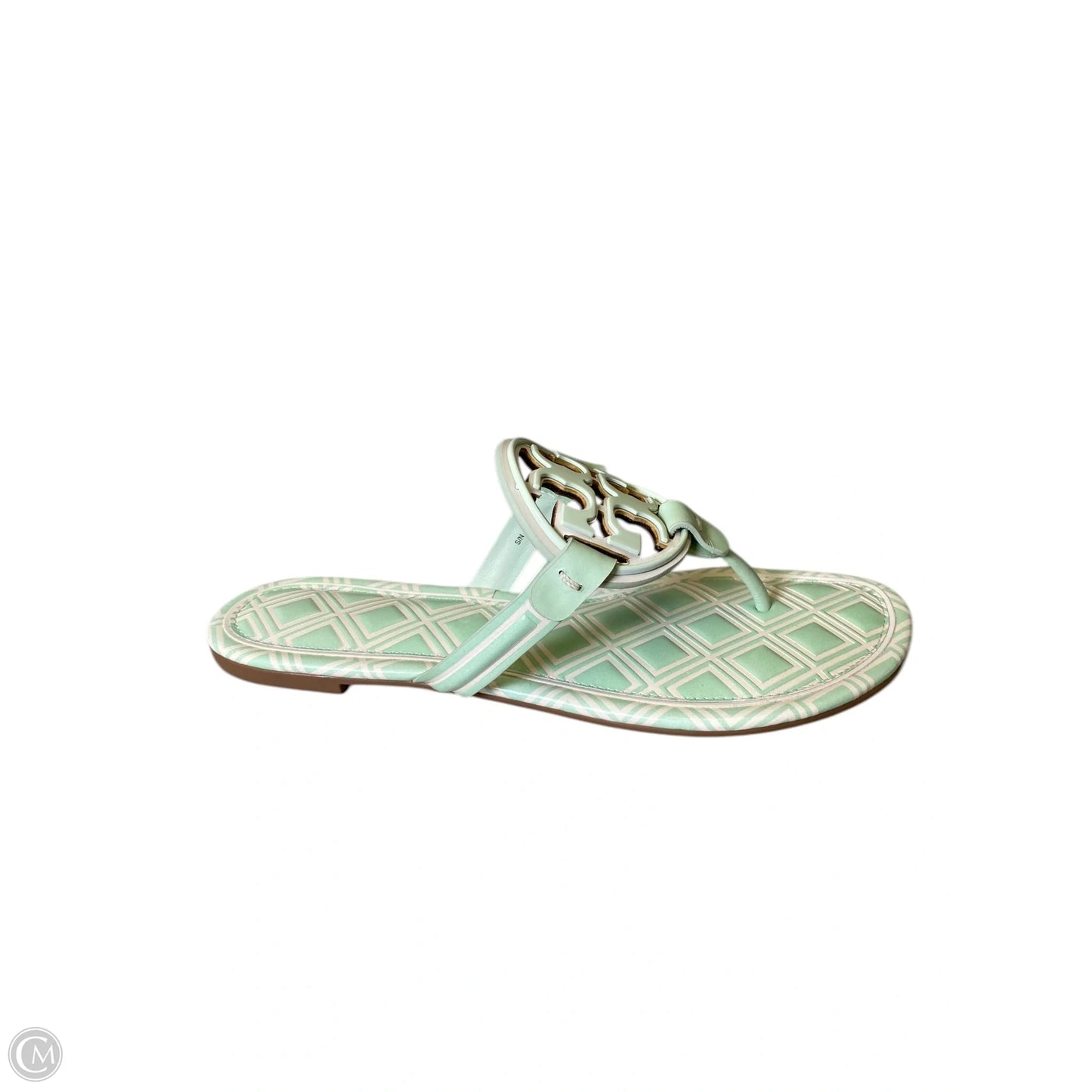Sandals Designer By Tory Burch In Blue & White, Size: 9