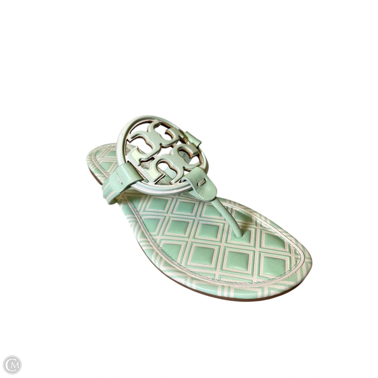 Sandals Designer By Tory Burch In Blue & White, Size: 9