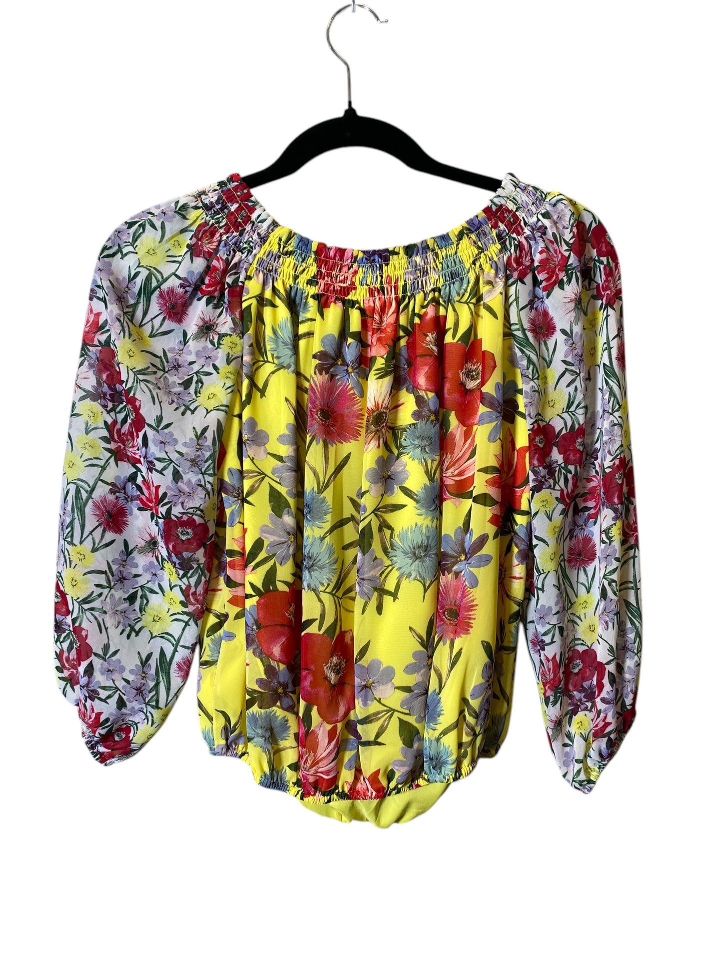 Top Long Sleeve By Inc In Yellow, Size: Petite   S