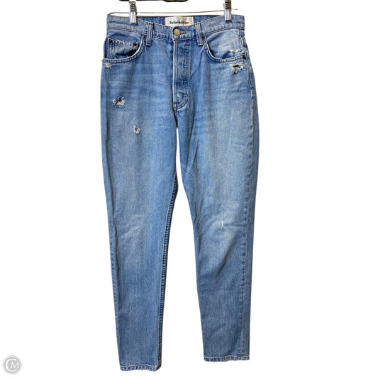 Jeans Straight By Reformation In Blue Denim, Size: 2