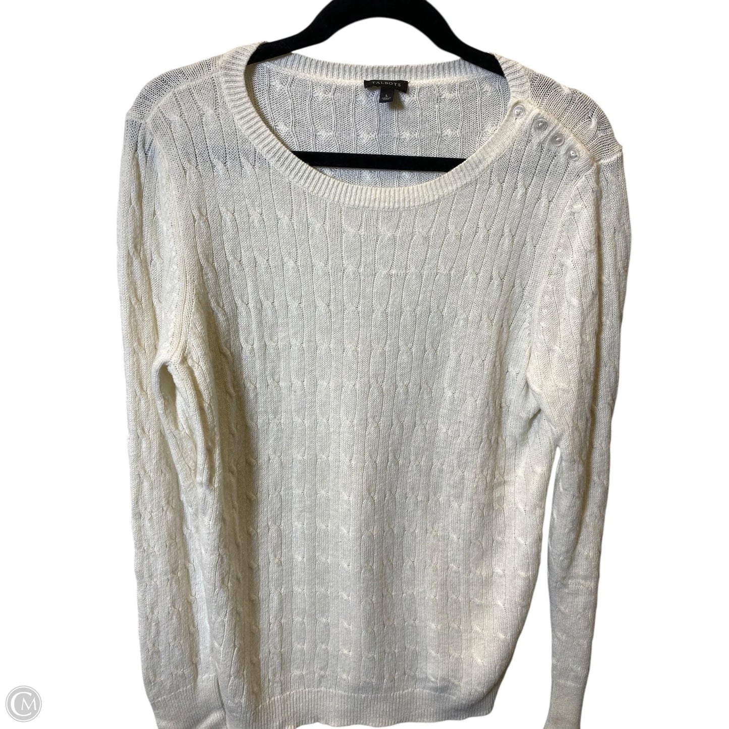 Sweater By Talbots In Cream, Size: L