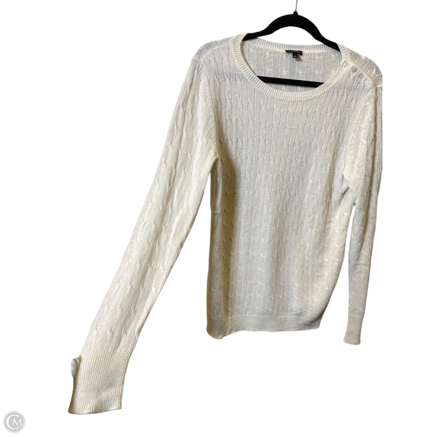 Sweater By Talbots In Cream, Size: L
