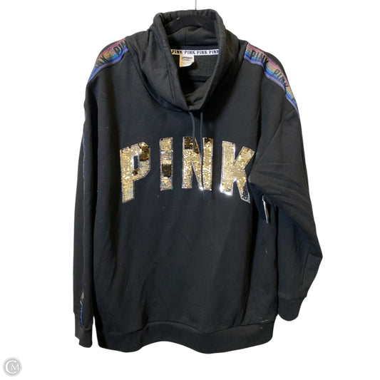 Sweatshirt Crewneck By Pink In Black & Silver, Size: L