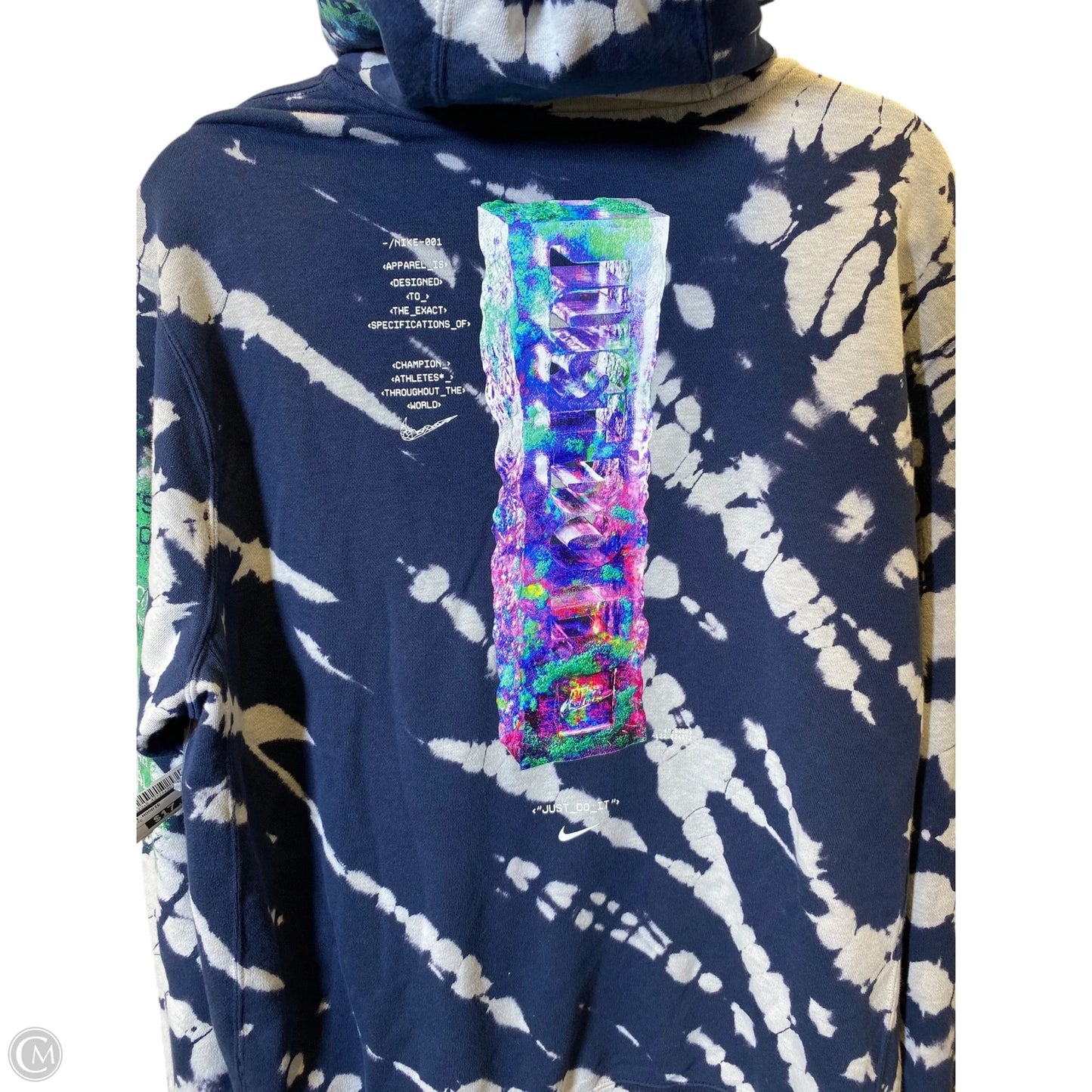 Sweatshirt Hoodie By Nike In Blue & White, Size: M