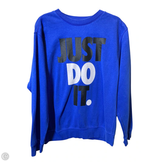Sweatshirt Crewneck By Nike In Blue, Size: L