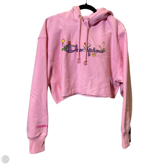 Sweatshirt Hoodie By Champion In Pink, Size: L
