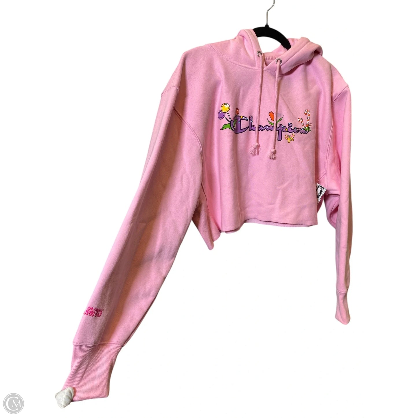 Sweatshirt Hoodie By Champion In Pink, Size: L