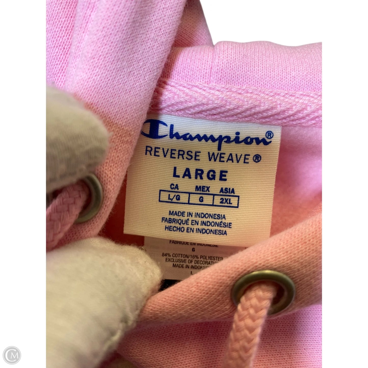 Sweatshirt Hoodie By Champion In Pink, Size: L