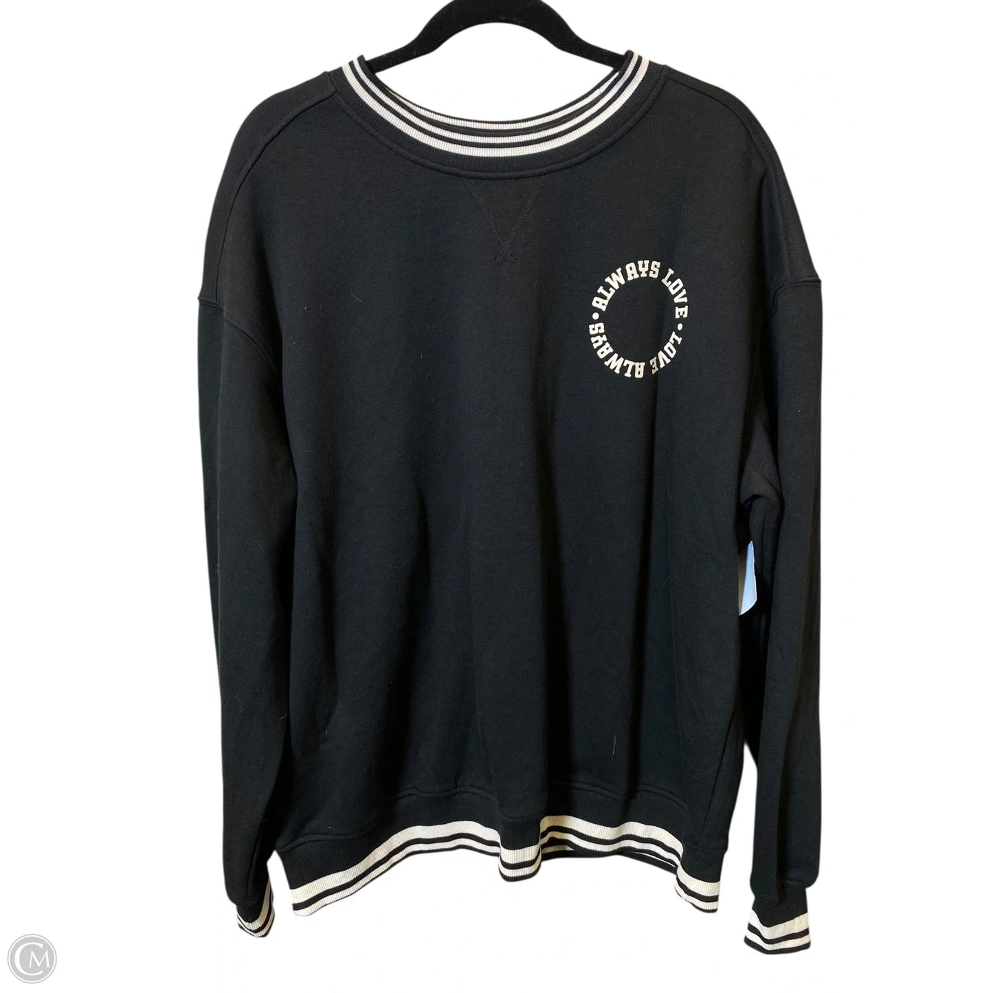 Sweatshirt Crewneck By Clothes Mentor In Black, Size: Xl