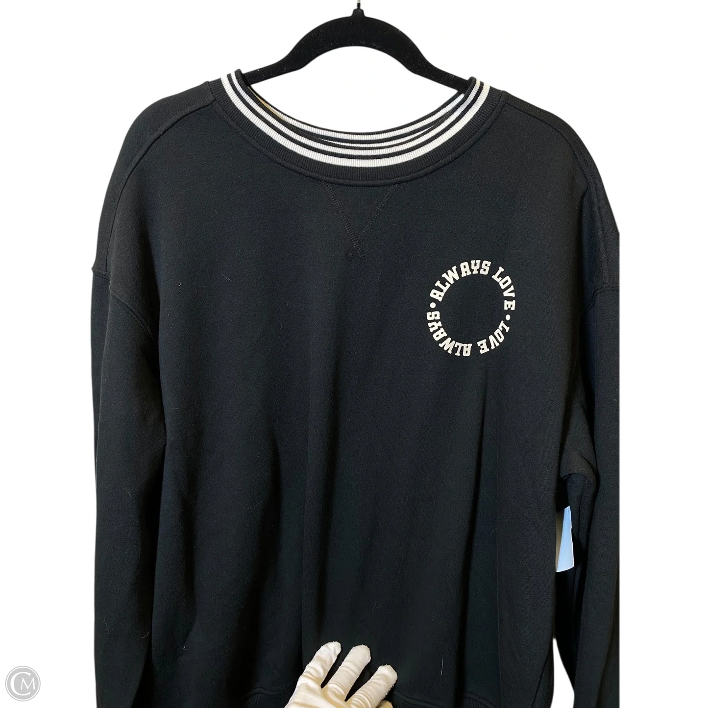 Sweatshirt Crewneck By Clothes Mentor In Black, Size: Xl