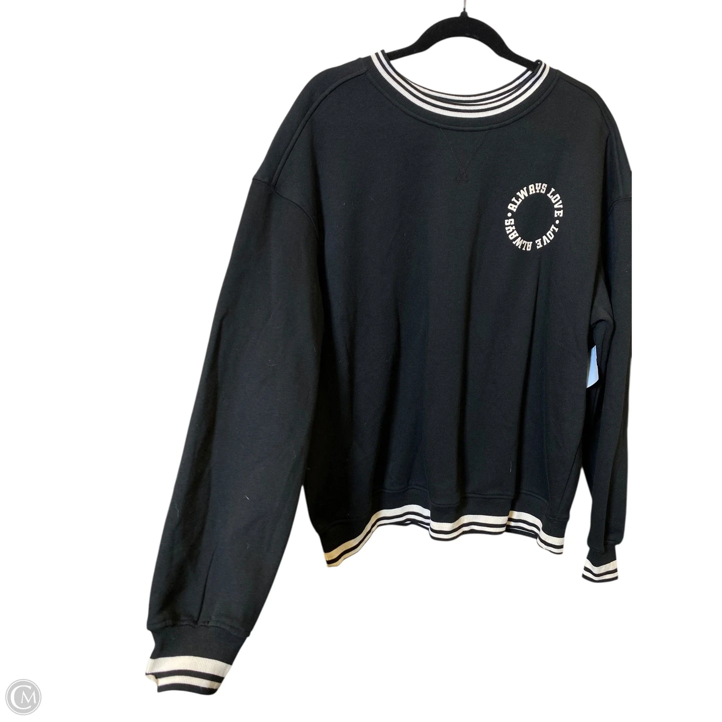 Sweatshirt Crewneck By Clothes Mentor In Black, Size: Xl