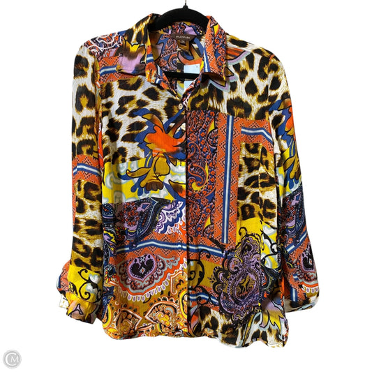 Blouse Long Sleeve By Multiples In Multi-colored, Size: M