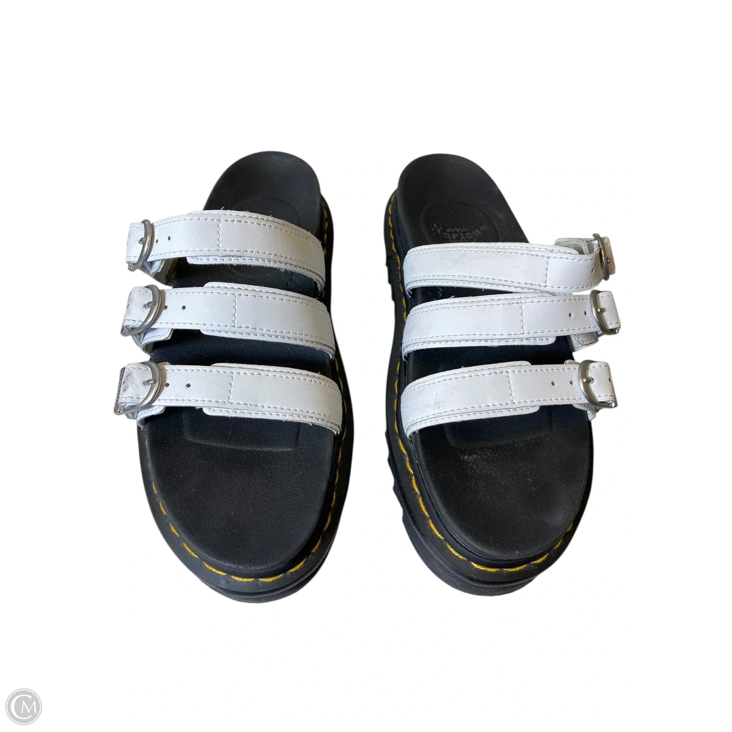 Sandals Heels Block By Dr Martens In White, Size: 9