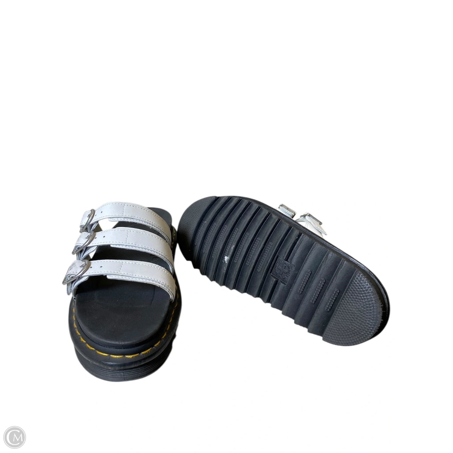 Sandals Heels Block By Dr Martens In White, Size: 9