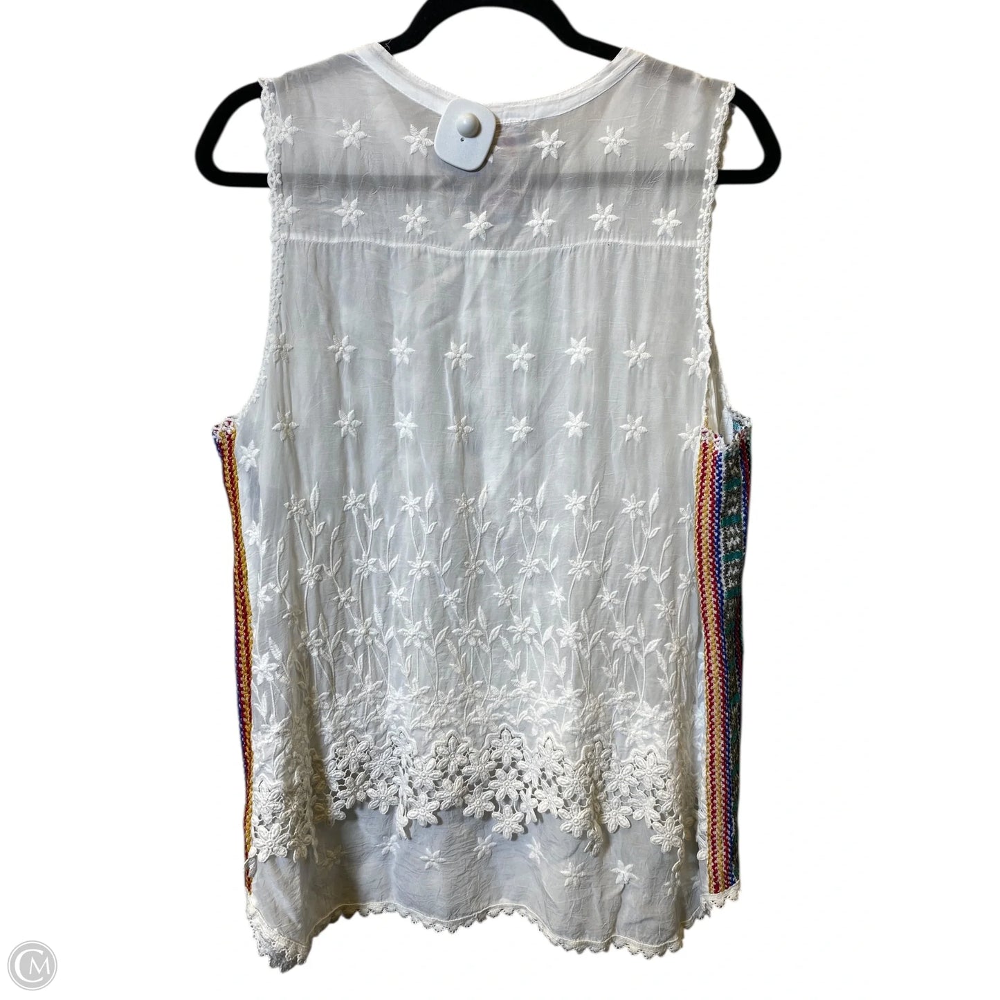 Top Short Sleeve By Johnny Was In White, Size: L