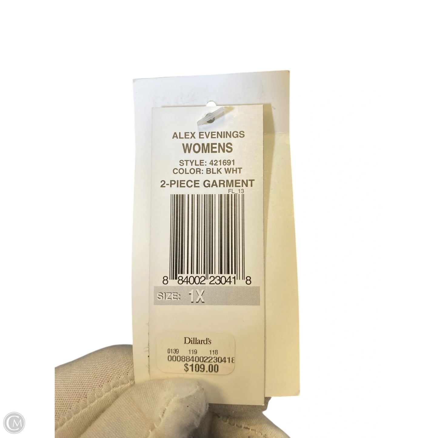 Top 2pc Long Sleeve By Alex In Black & Silver, Size: 1x