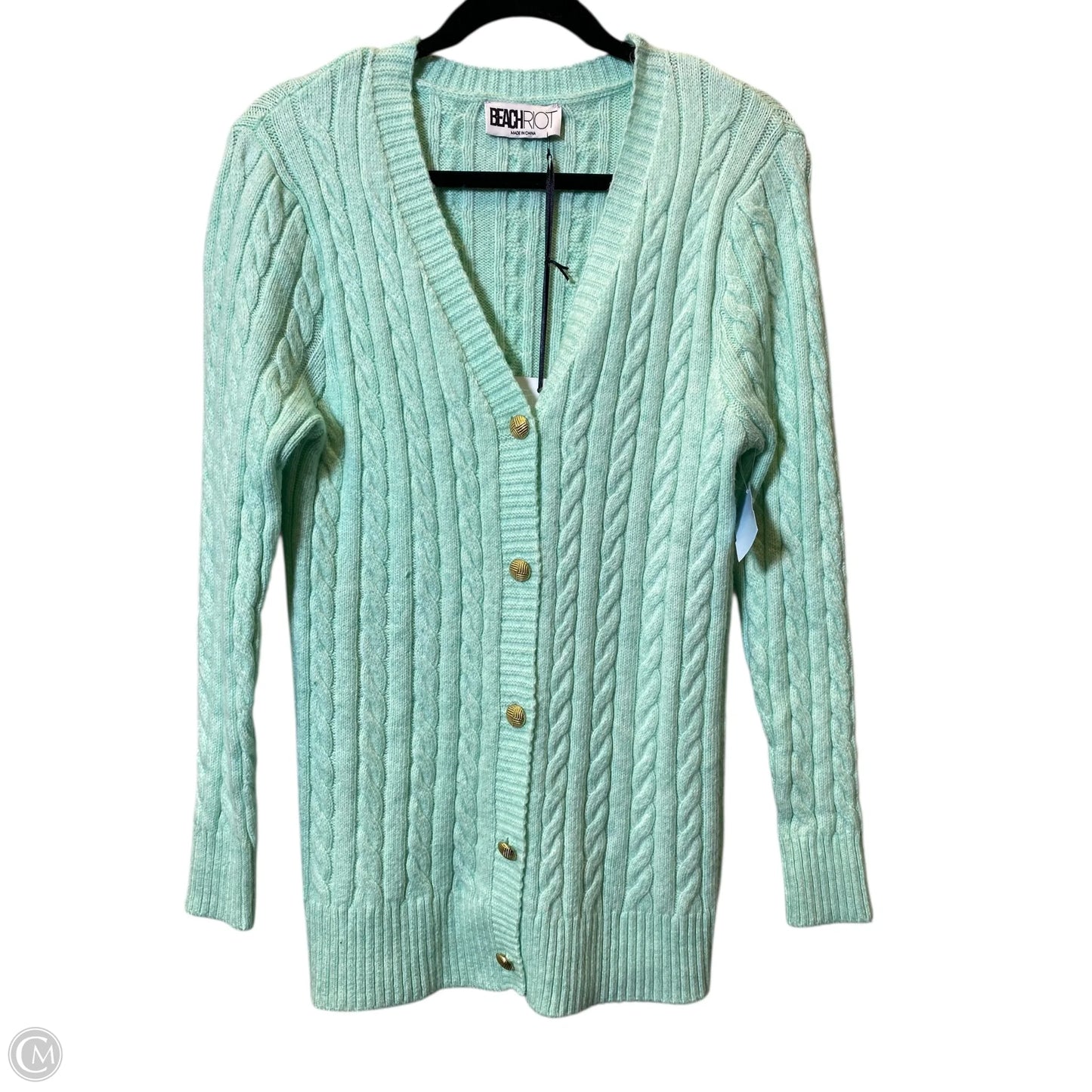 Sweater Cardigan By Beach Riot In Green, Size: Xs