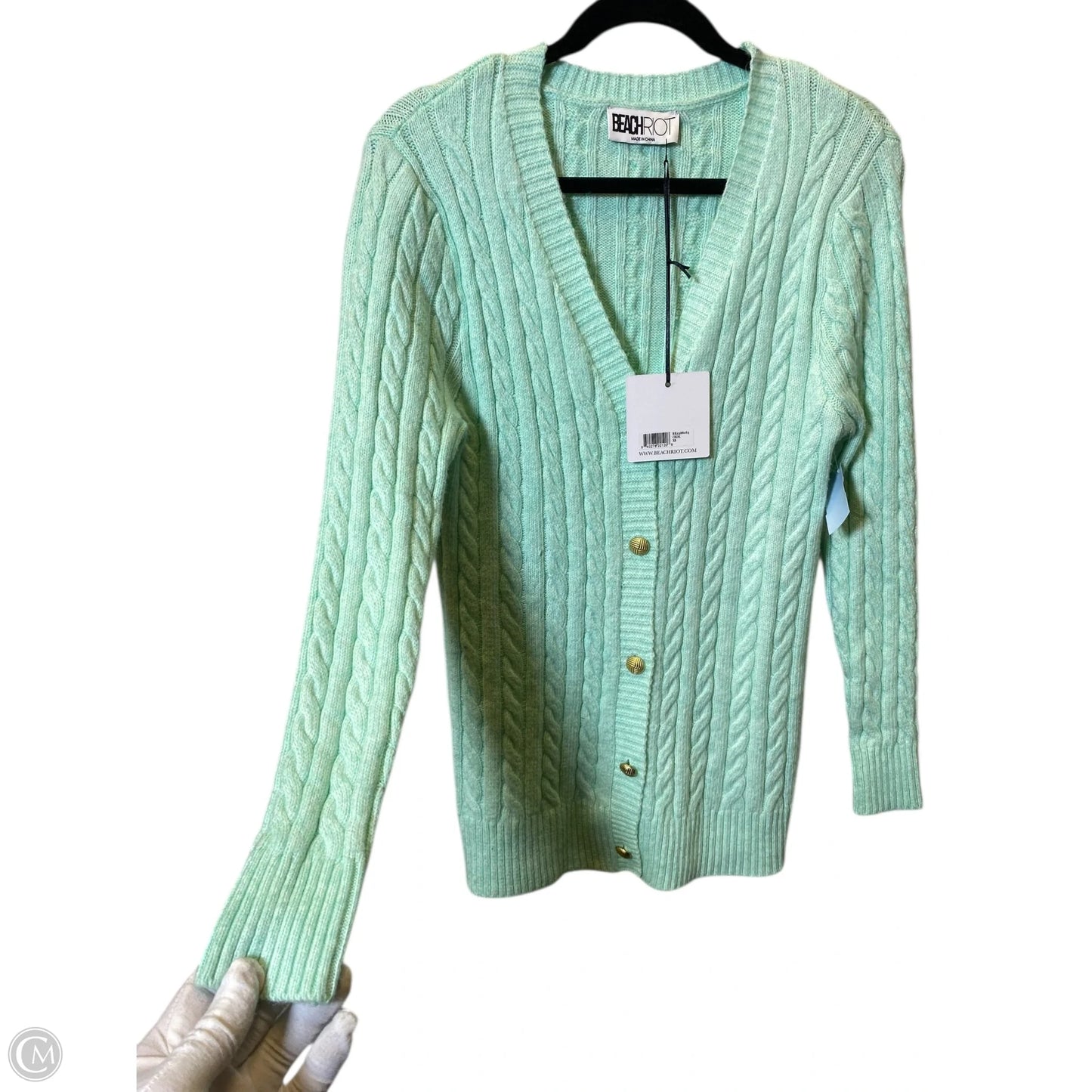 Sweater Cardigan By Beach Riot In Green, Size: Xs