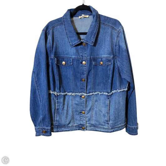 Jacket Denim By Clothes Mentor In Blue Denim, Size: 3x