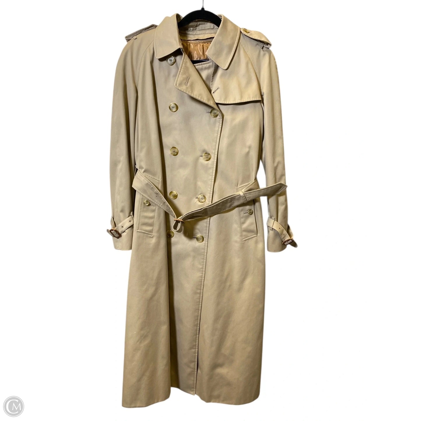 Coat Luxury Designer By Burberry In Beige, Size: L