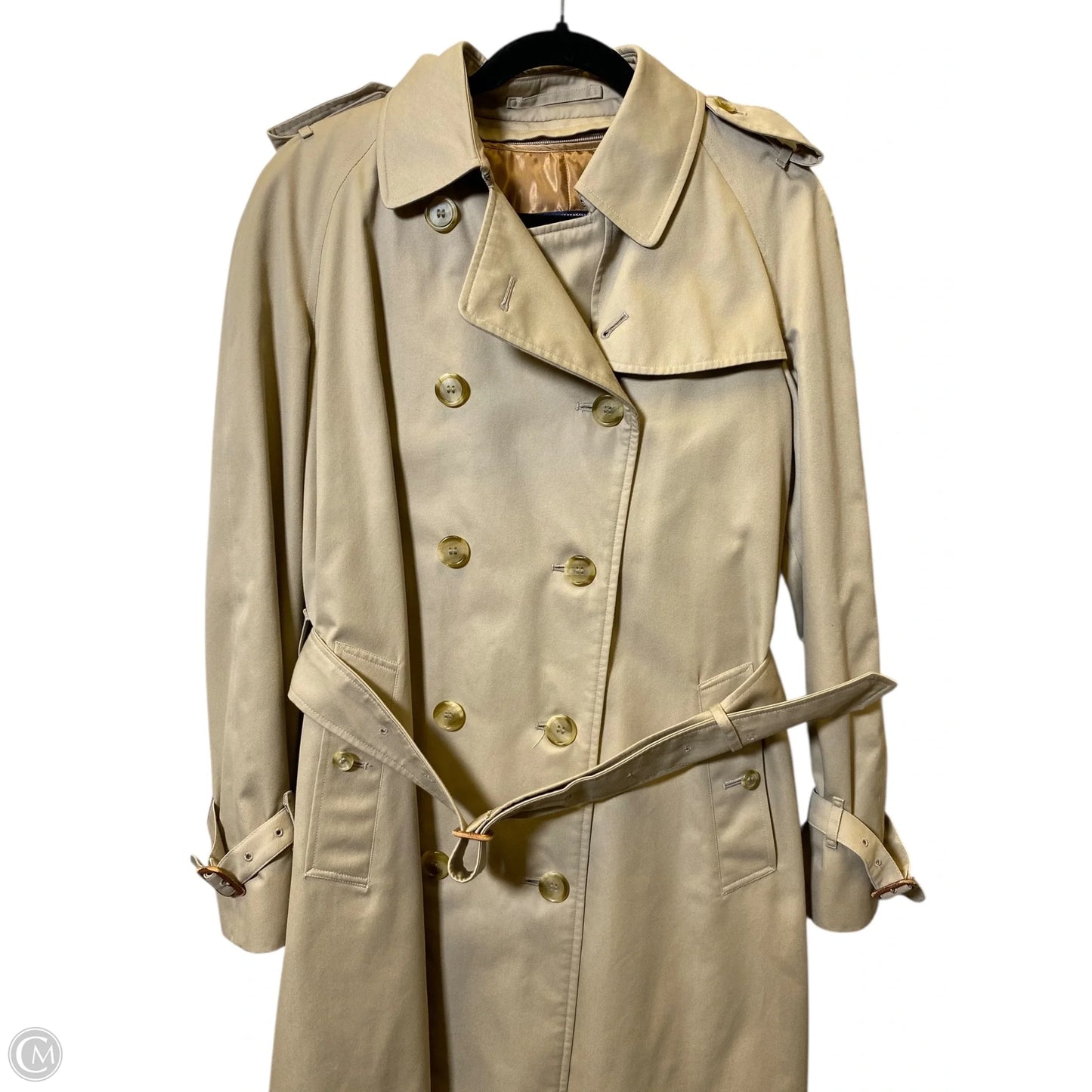 Coat Luxury Designer By Burberry In Beige, Size: L