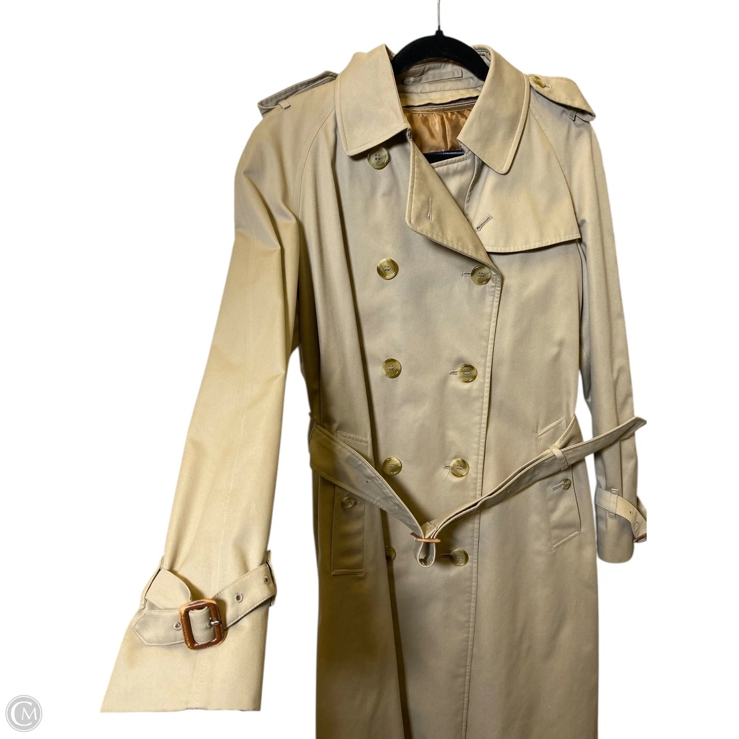 Coat Luxury Designer By Burberry In Beige, Size: L