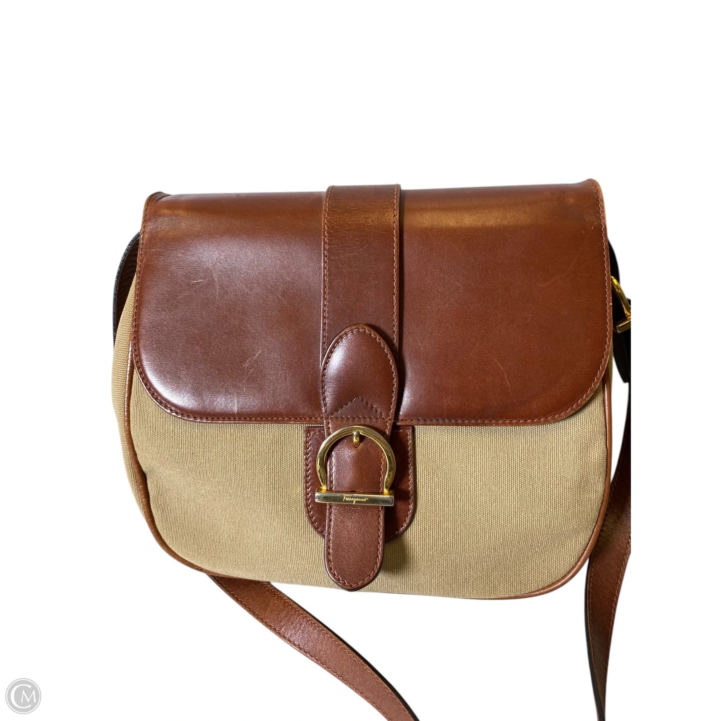 Crossbody Luxury Designer By Ferragamo, Size: Medium