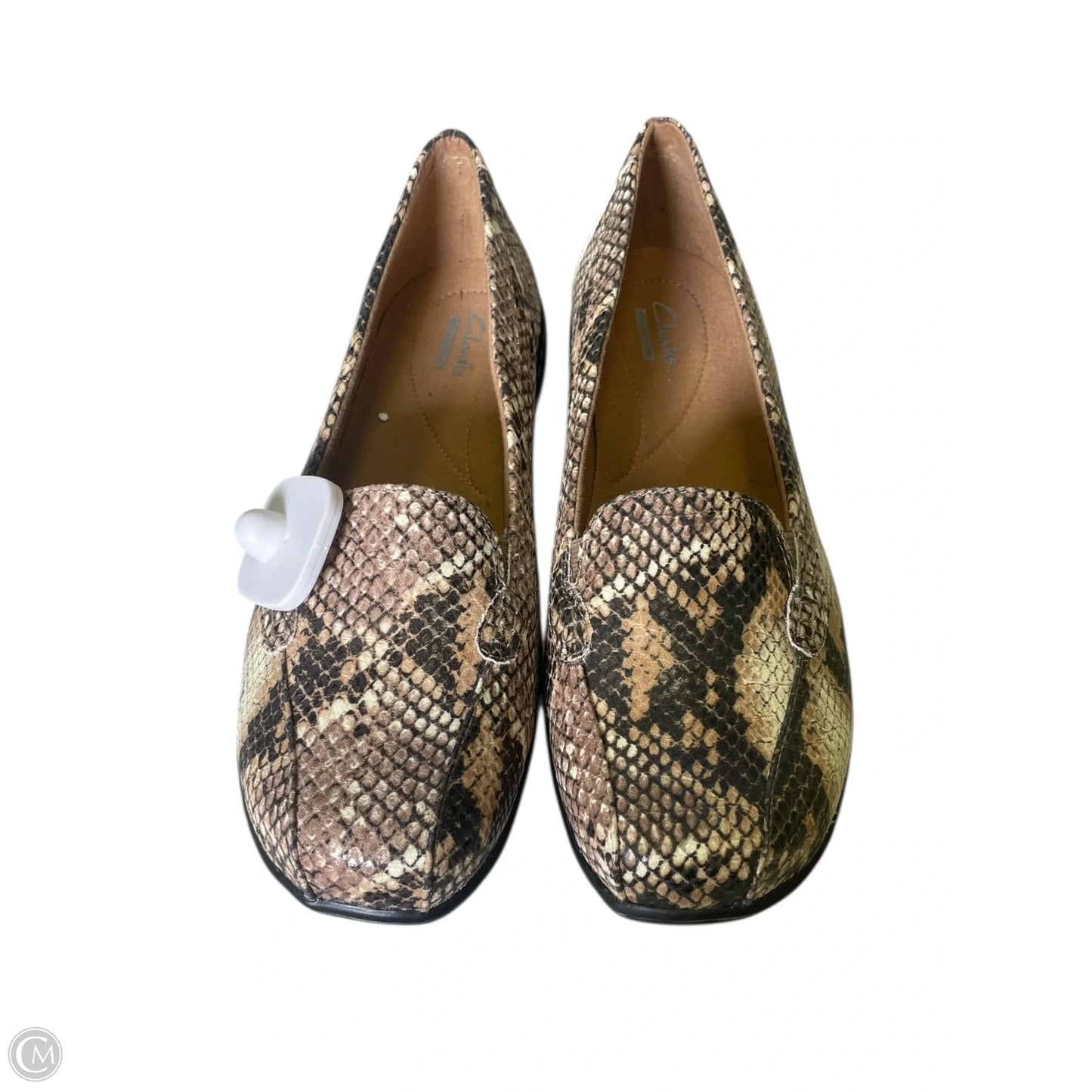 Shoes Flats By Clarks In Snakeskin Print, Size: 8W