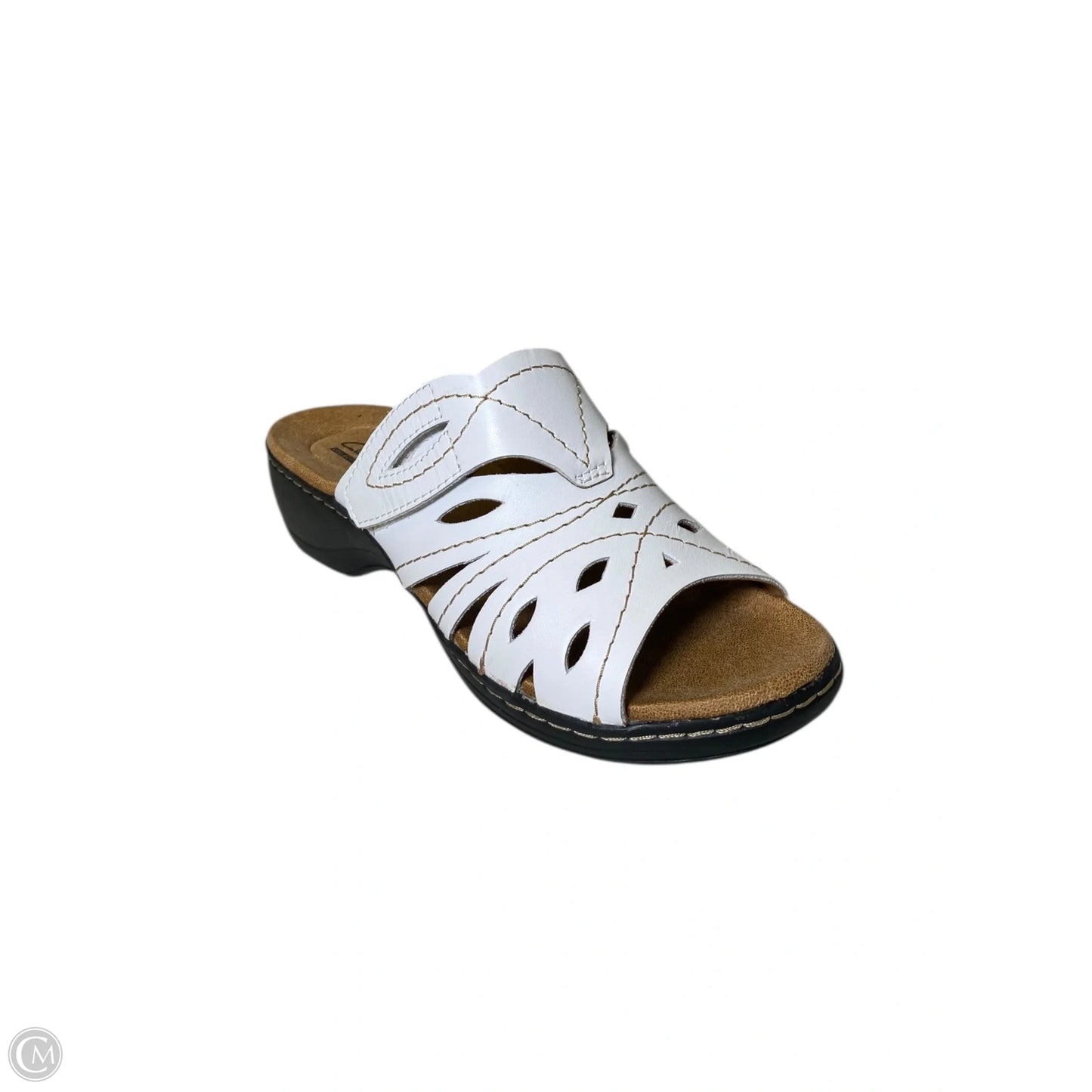 Sandals Heels Wedge By Clarks In White, Size: 8